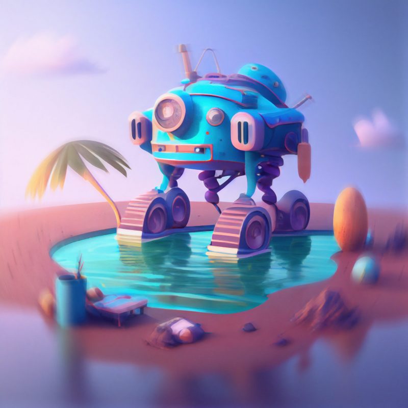 Robot pool party 🤖